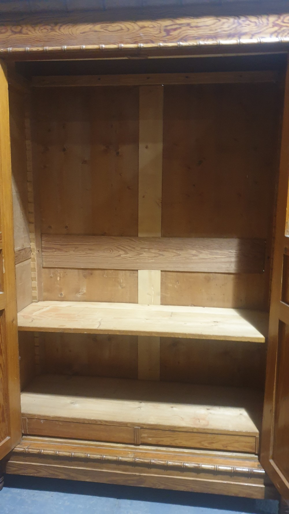 French Faux Bamboo Pine Wardrobe View VII