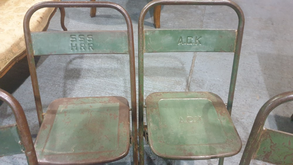 Six Metal Folding Dining Chairs View III