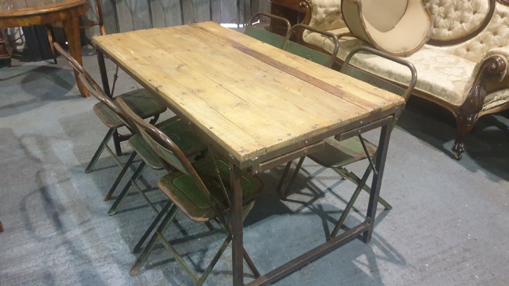 Six Metal Folding Dining Chairs View VI