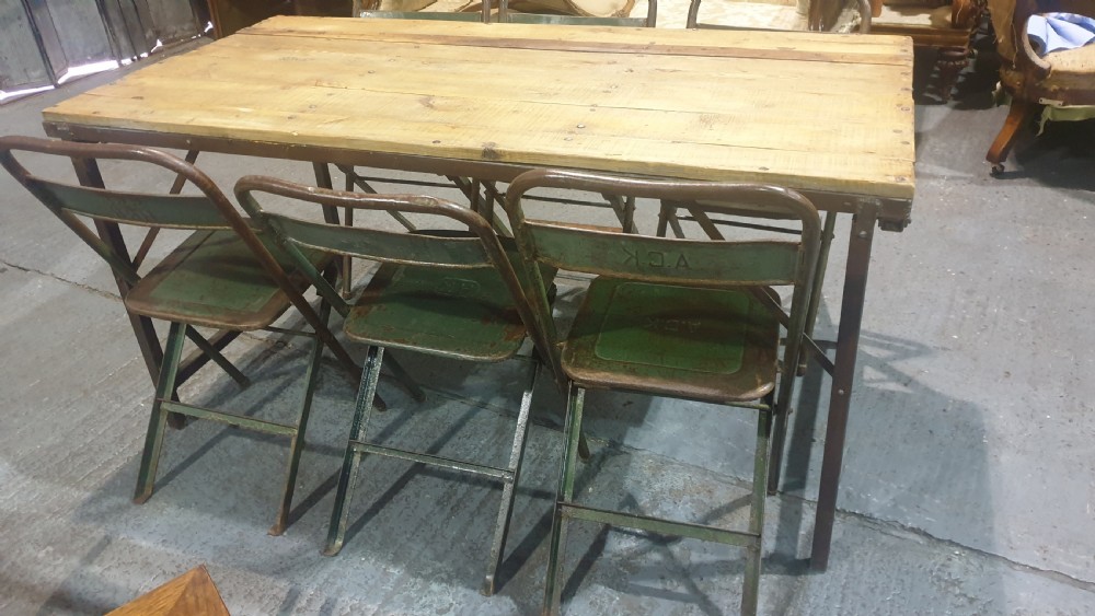 Six Metal Folding Dining Chairs View VII