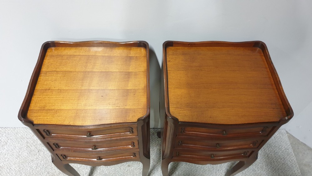 Pair French Mahogany Bedside Cabinets View II