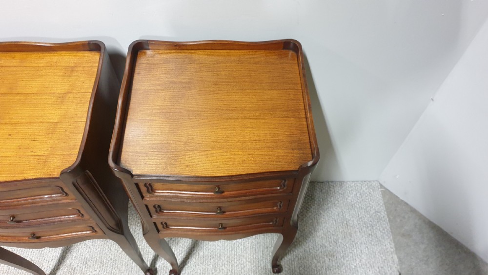 Pair French Mahogany Bedside Cabinets View III