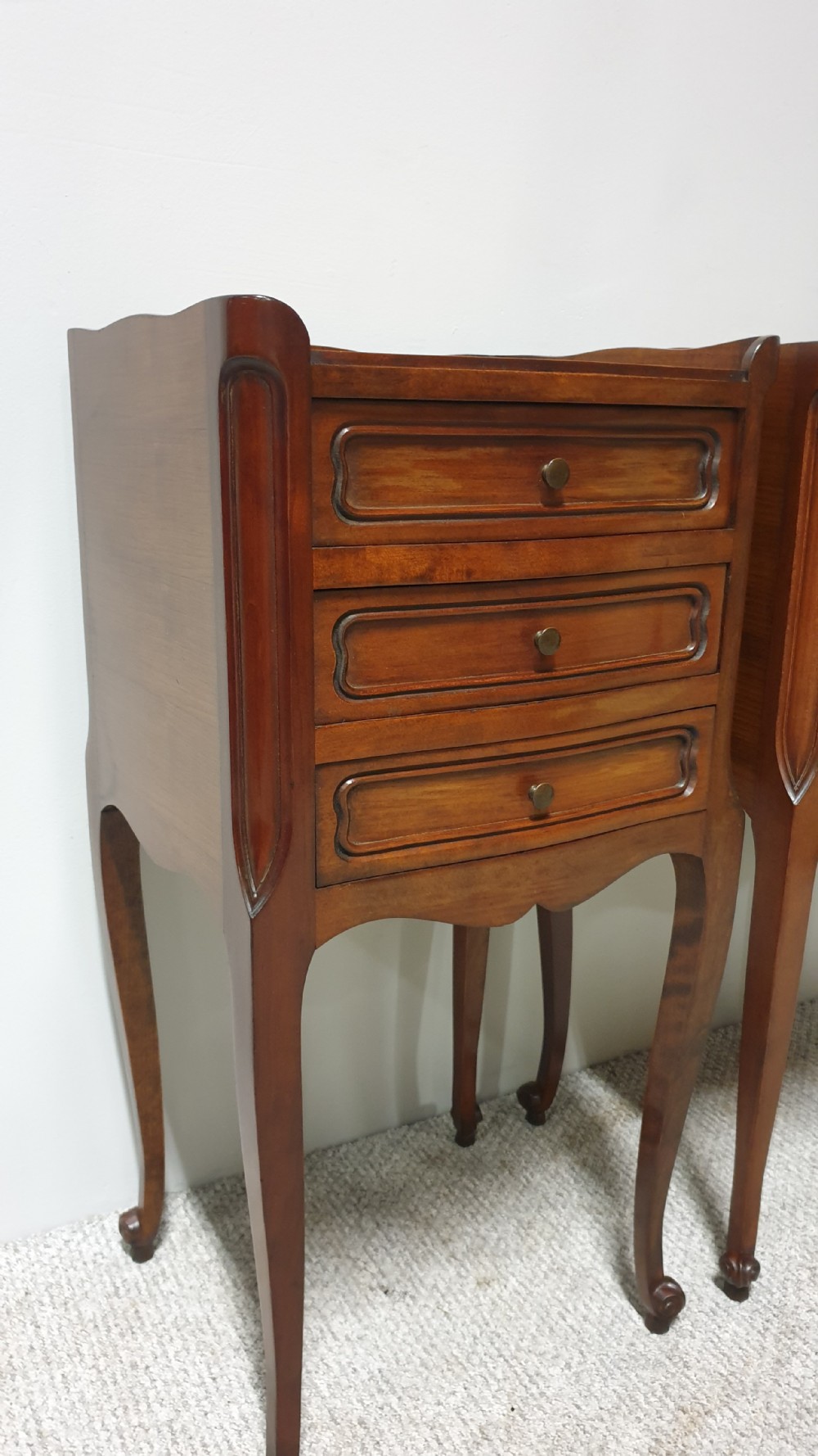 Pair French Mahogany Bedside Cabinets View IV