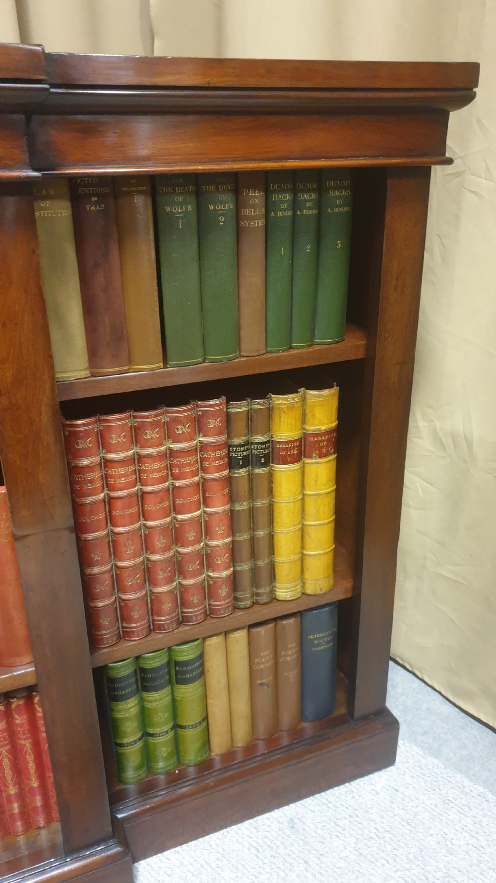 Victorian Mahogany Breakfront  Open Library Bookcase View VI