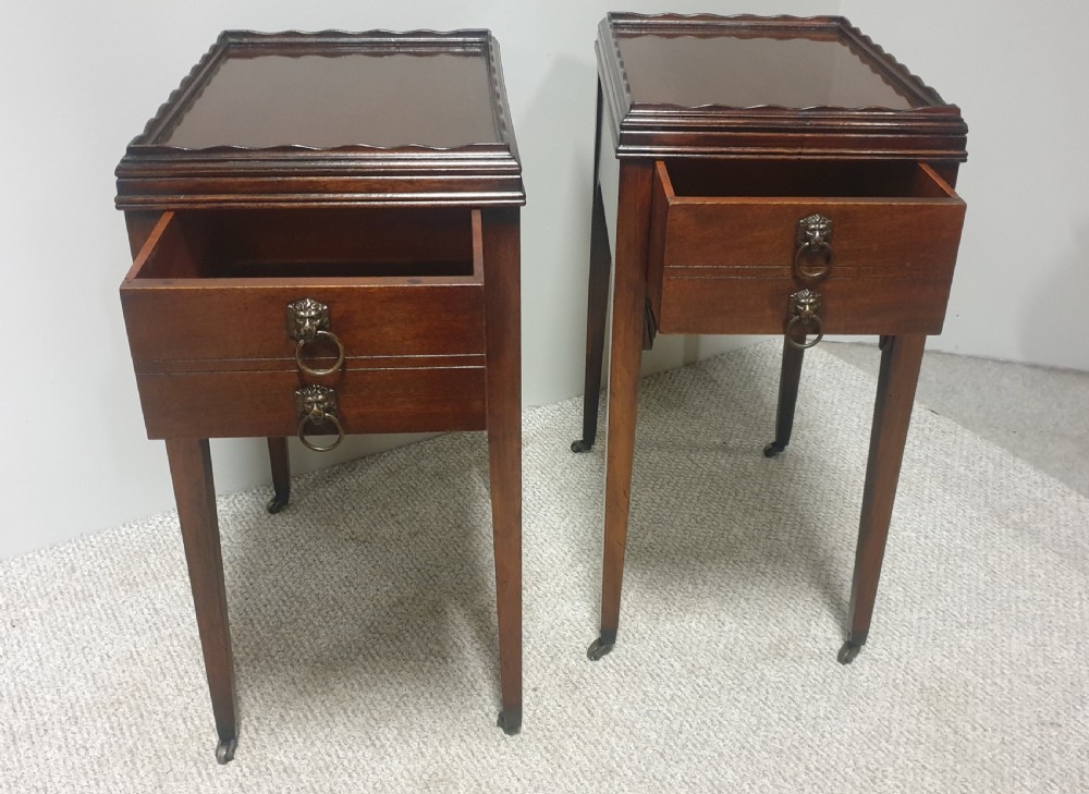 Super Pair Mahogany Bedside Lamp Tables View V