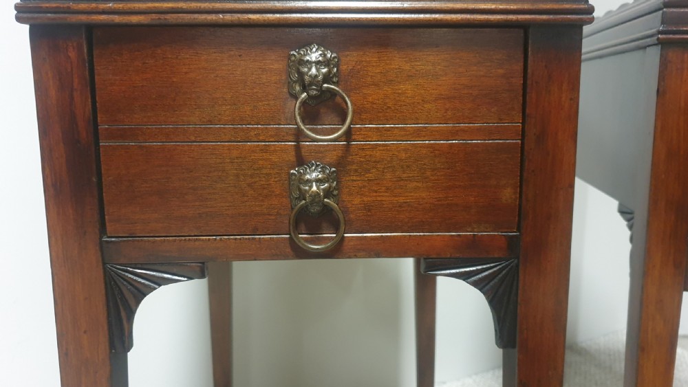 Super Pair Mahogany Bedside Lamp Tables View VIII