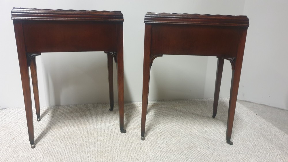 Super Pair Mahogany Bedside Lamp Tables View IX