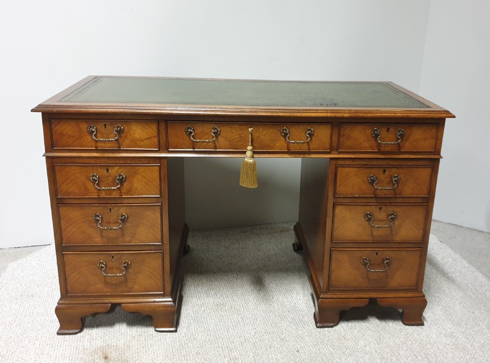 Superb Walnut Pedestal Desk