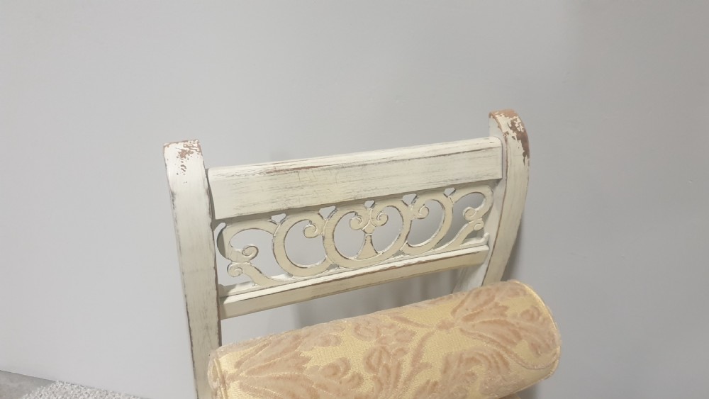 Pretty French Painted Window Duet Stool View IV
