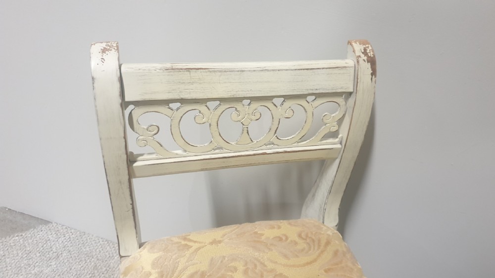 Pretty French Painted Window Duet Stool View V