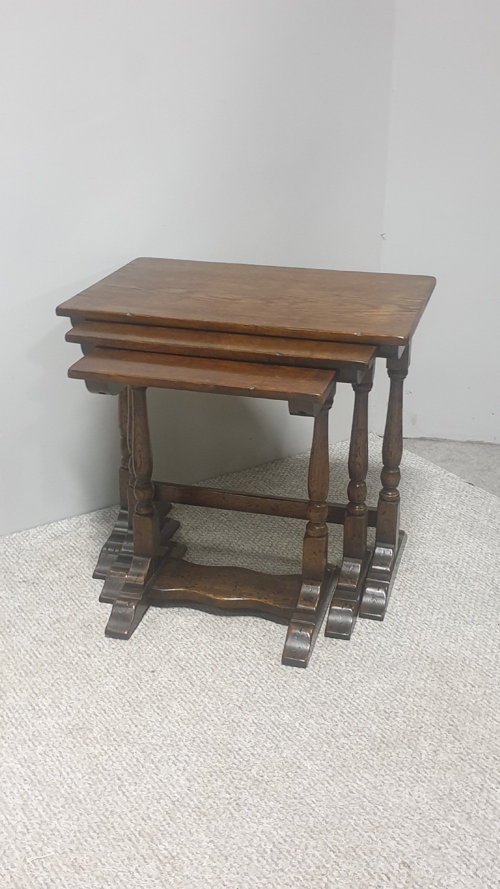 Super Oak Nest of Three Tables