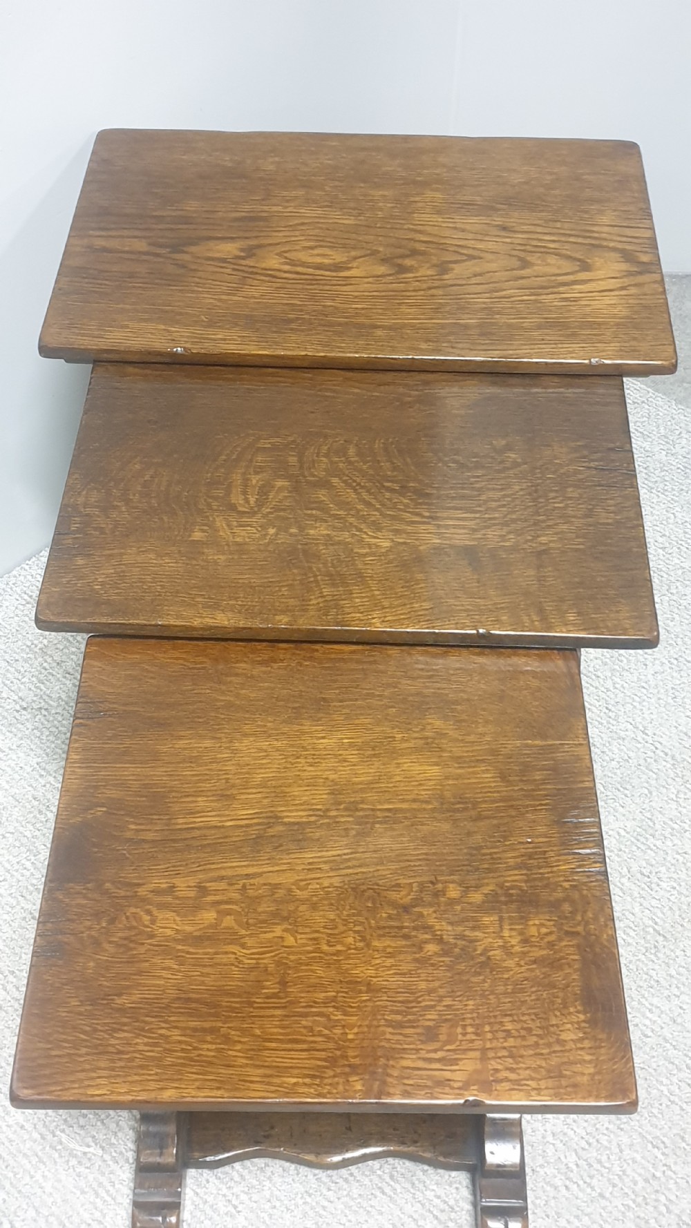 Super Oak Nest of Three Tables View II
