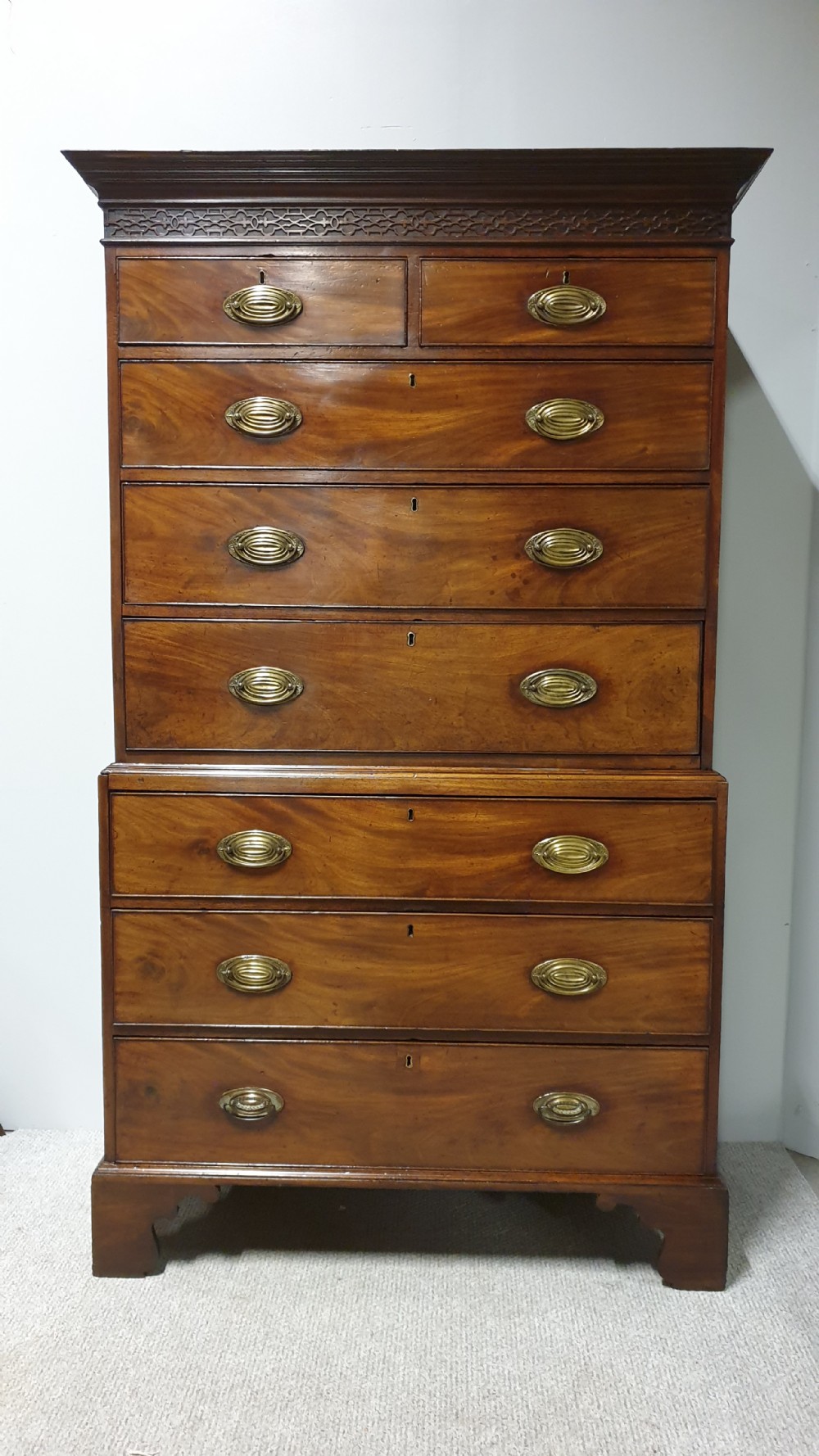 Country House Mahogany Chest on Chest of Drawers