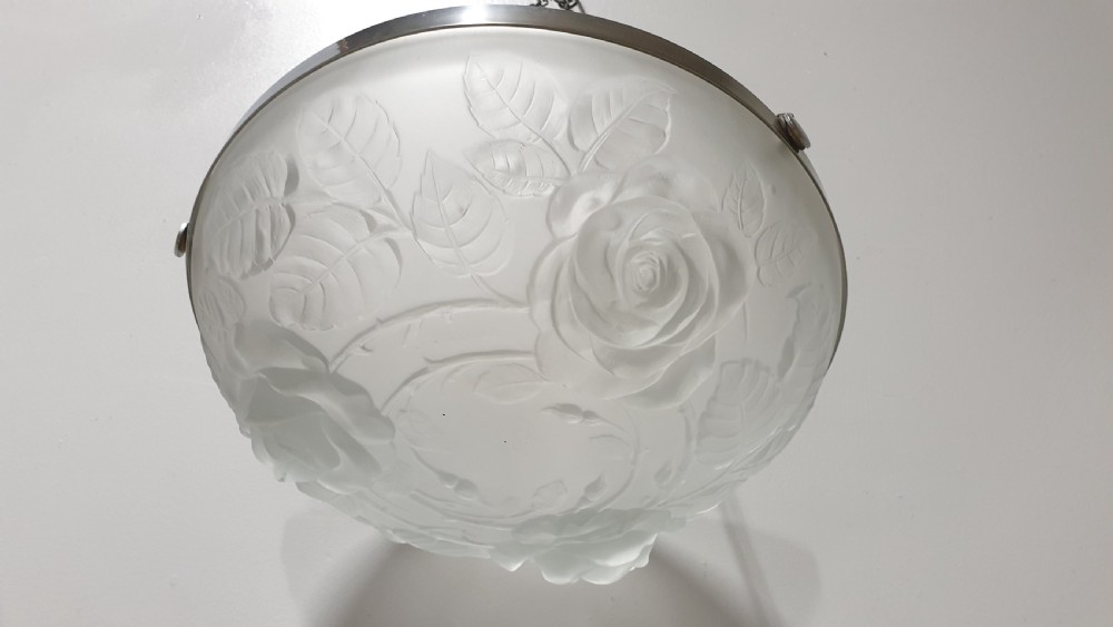 Lovely Art Deco Opaque Glass Light Shade View III