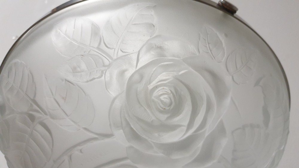 Lovely Art Deco Opaque Glass Light Shade View VI