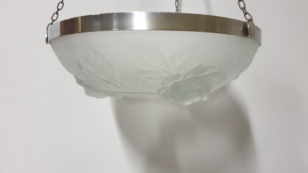 Lovely Art Deco Opaque Glass Light Shade View VII