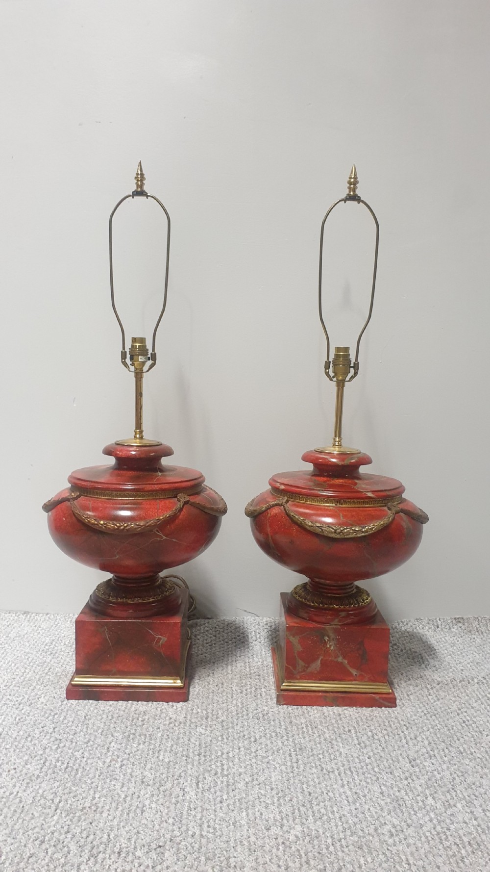 Large Pair Red Lamps