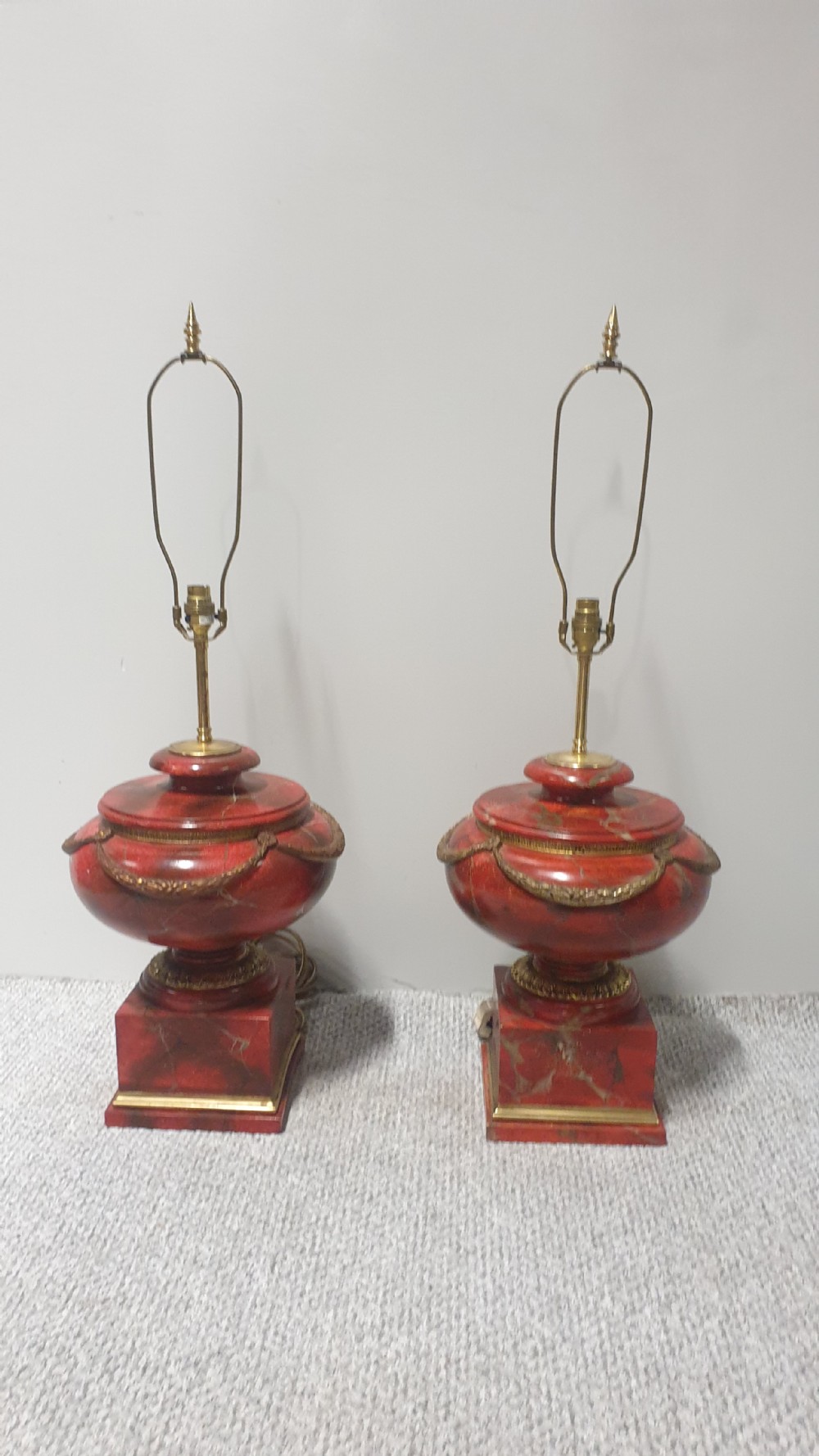 Large Pair Red Lamps View IX