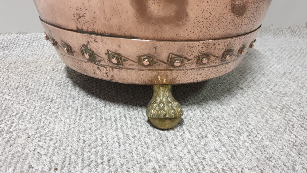 Large Victorian Copper Log Bin View II