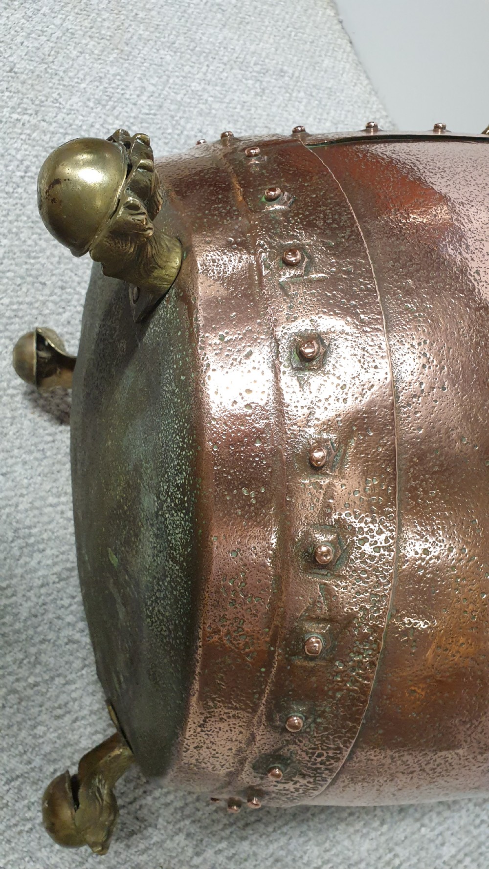 Large Victorian Copper Log Bin View VIII