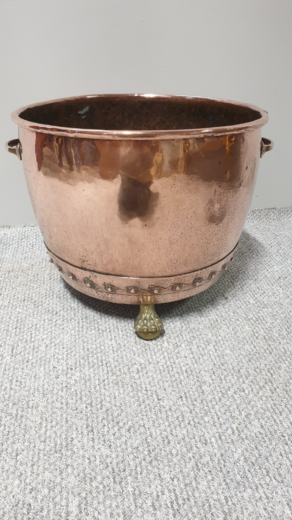 Large Victorian Copper Log Bin View IX