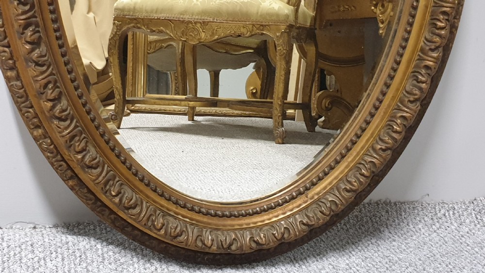 Lovely Victorian Oval Gilt Mirror View II