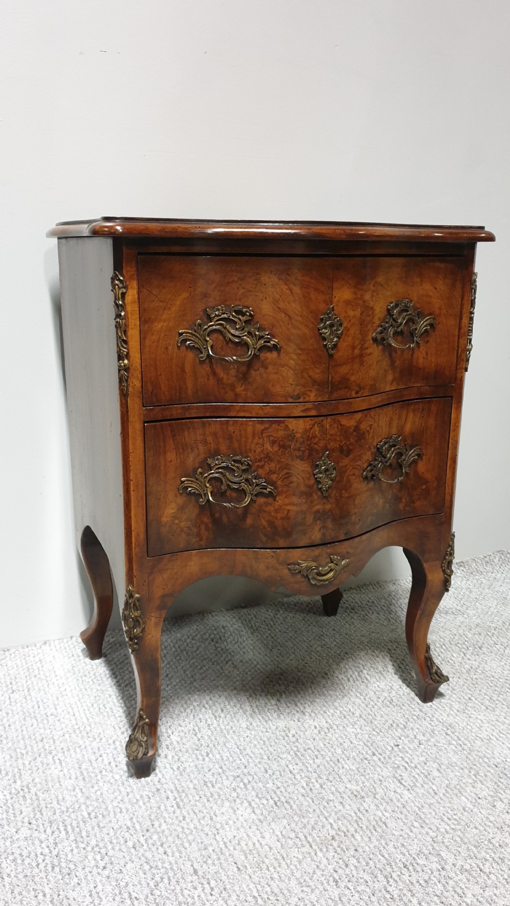 Burr Walnut Serpentine Chest of Drawers