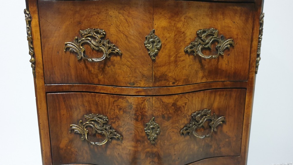 Burr Walnut Serpentine Chest of Drawers View III