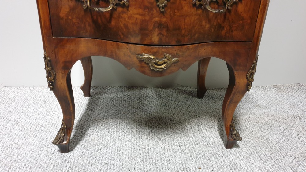 Burr Walnut Serpentine Chest of Drawers View IV