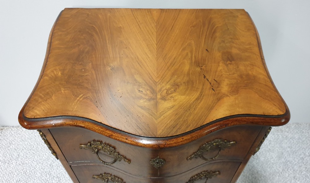 Burr Walnut Serpentine Chest of Drawers View V