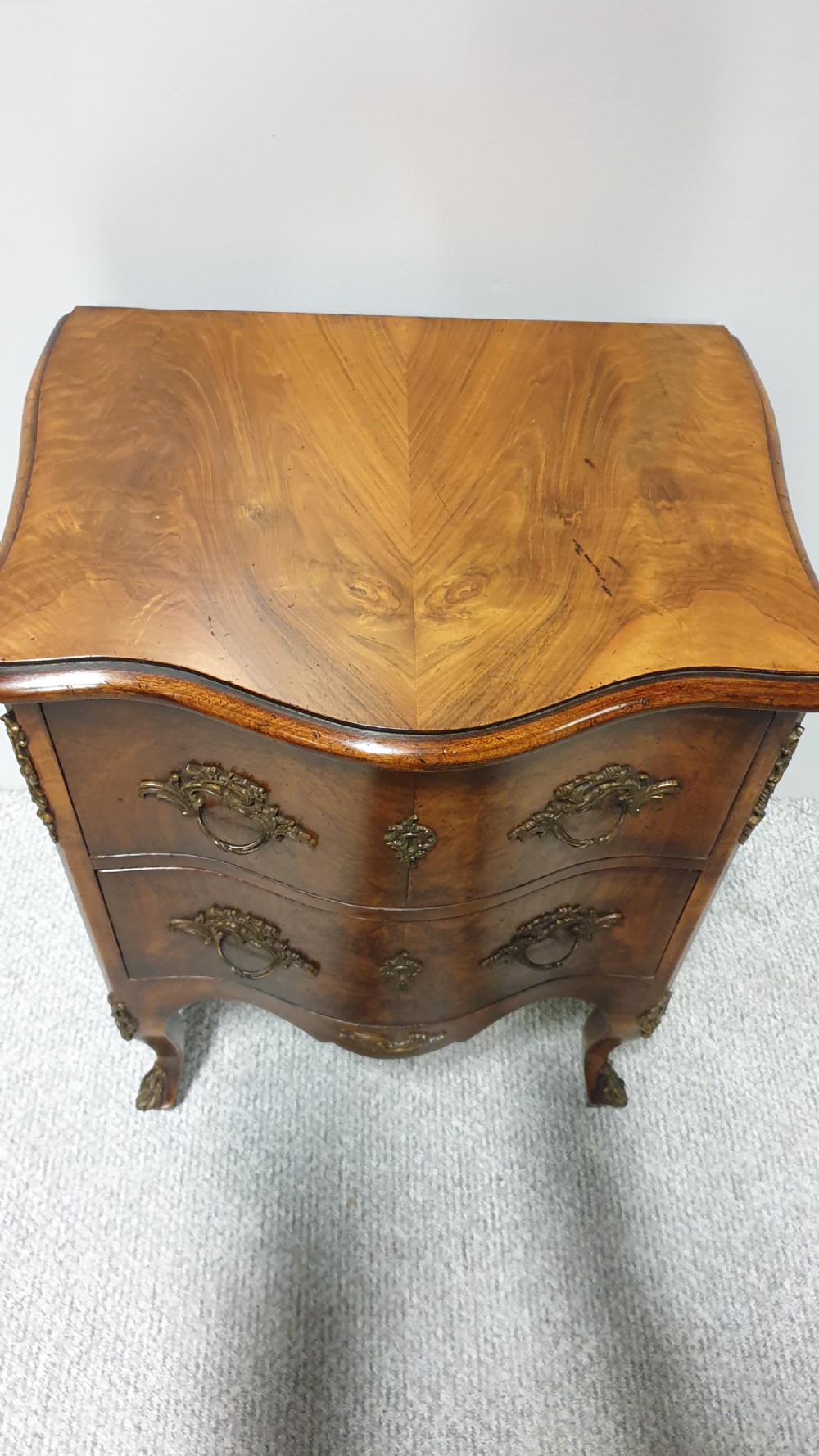 Burr Walnut Serpentine Chest of Drawers View VI
