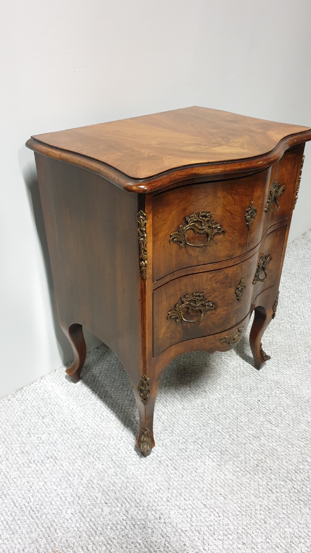 Burr Walnut Serpentine Chest of Drawers View VII
