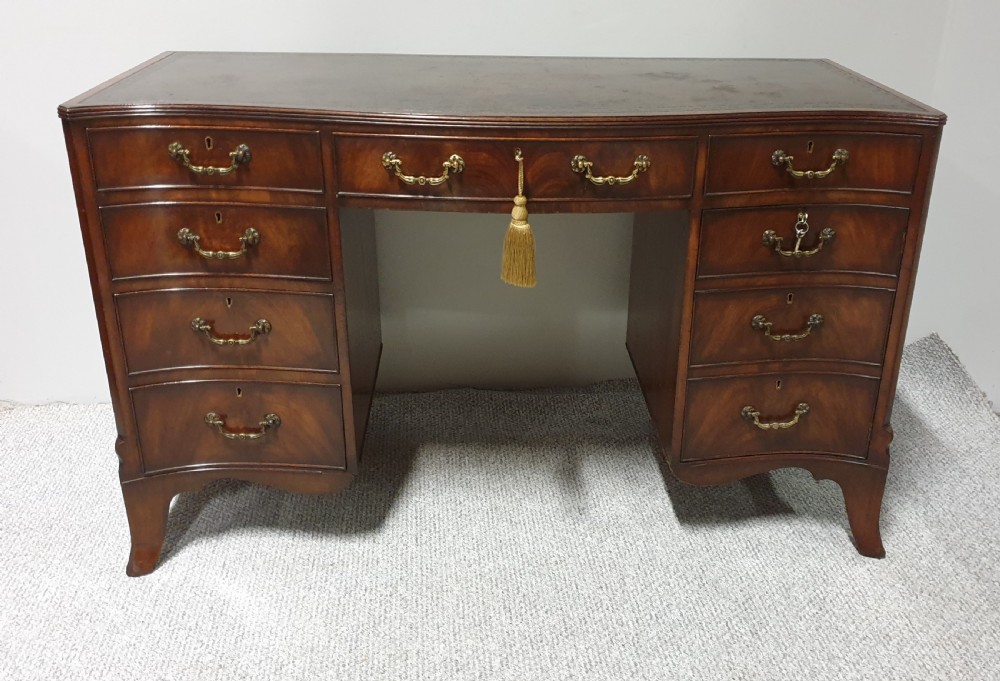Serpentine Mahogany Desk