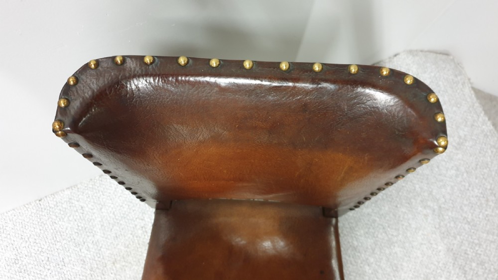 Set Six Hide Covered Oak Chairs View VIII