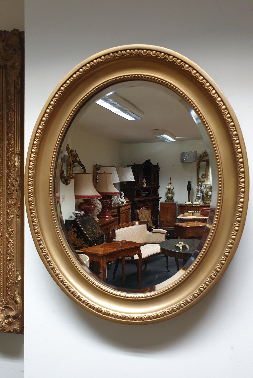 Edwardian Oval Gilt Mirror