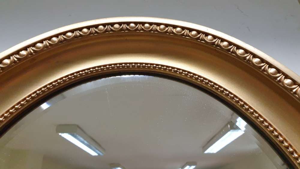 Edwardian Oval Gilt Mirror View IV