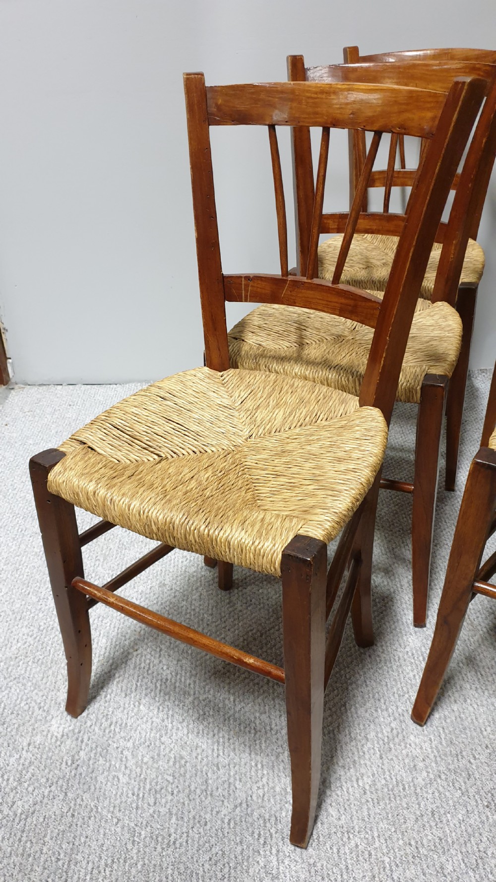 Set Six Fruitwood Country Kitchen Dining Chairs View III