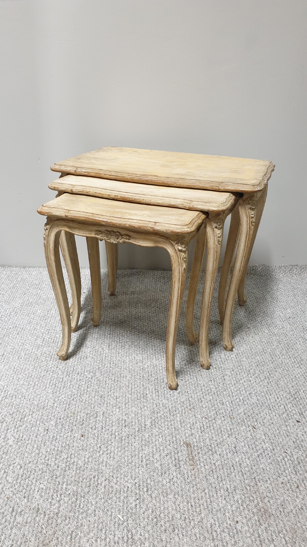 French Painted Nest of Three Tables