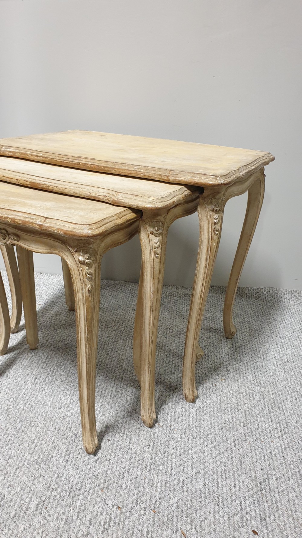 French Painted Nest of Three Tables View II