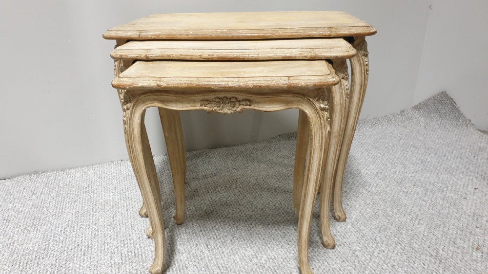 French Painted Nest of Three Tables View III