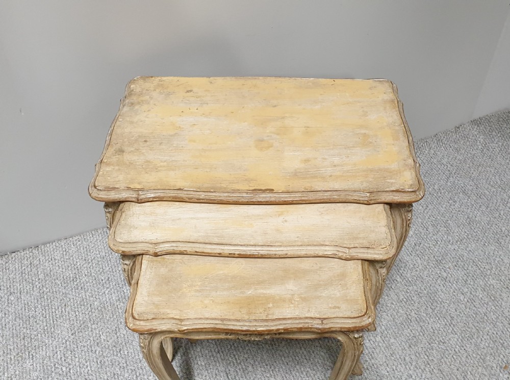 French Painted Nest of Three Tables View IV