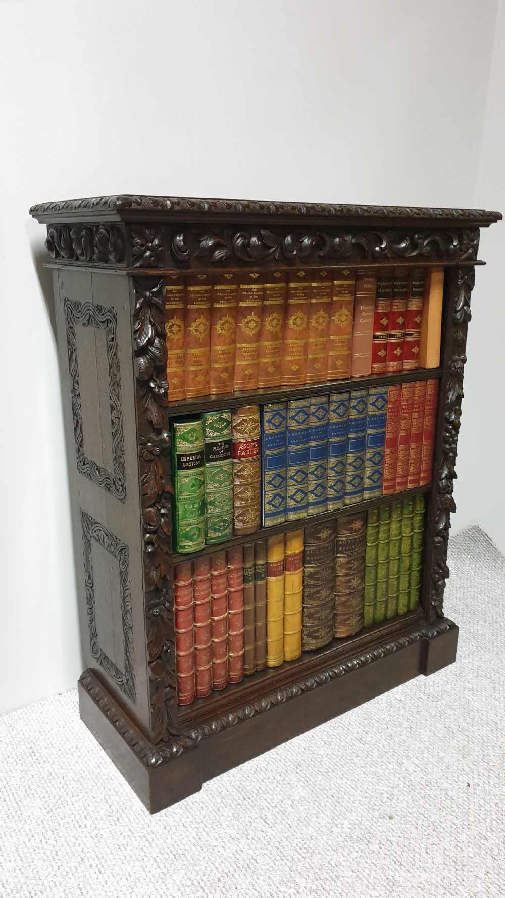Solid Oak Adjustable Open Bookcase