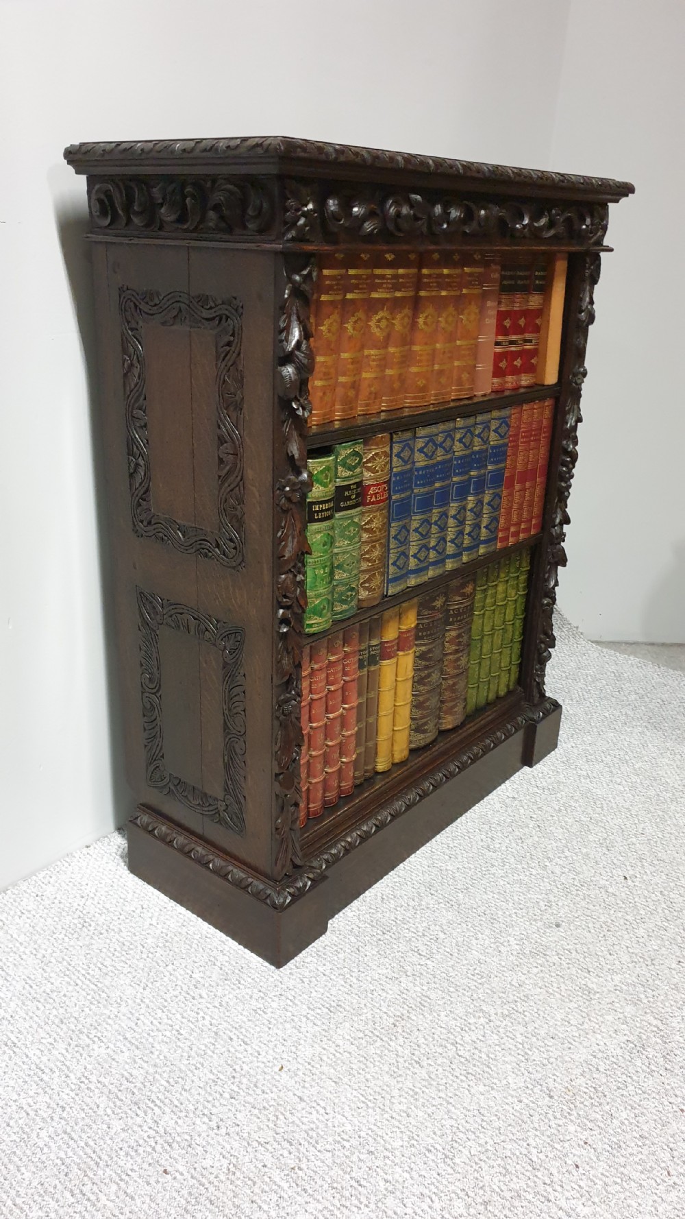 Solid Oak Adjustable Open Bookcase View VIII