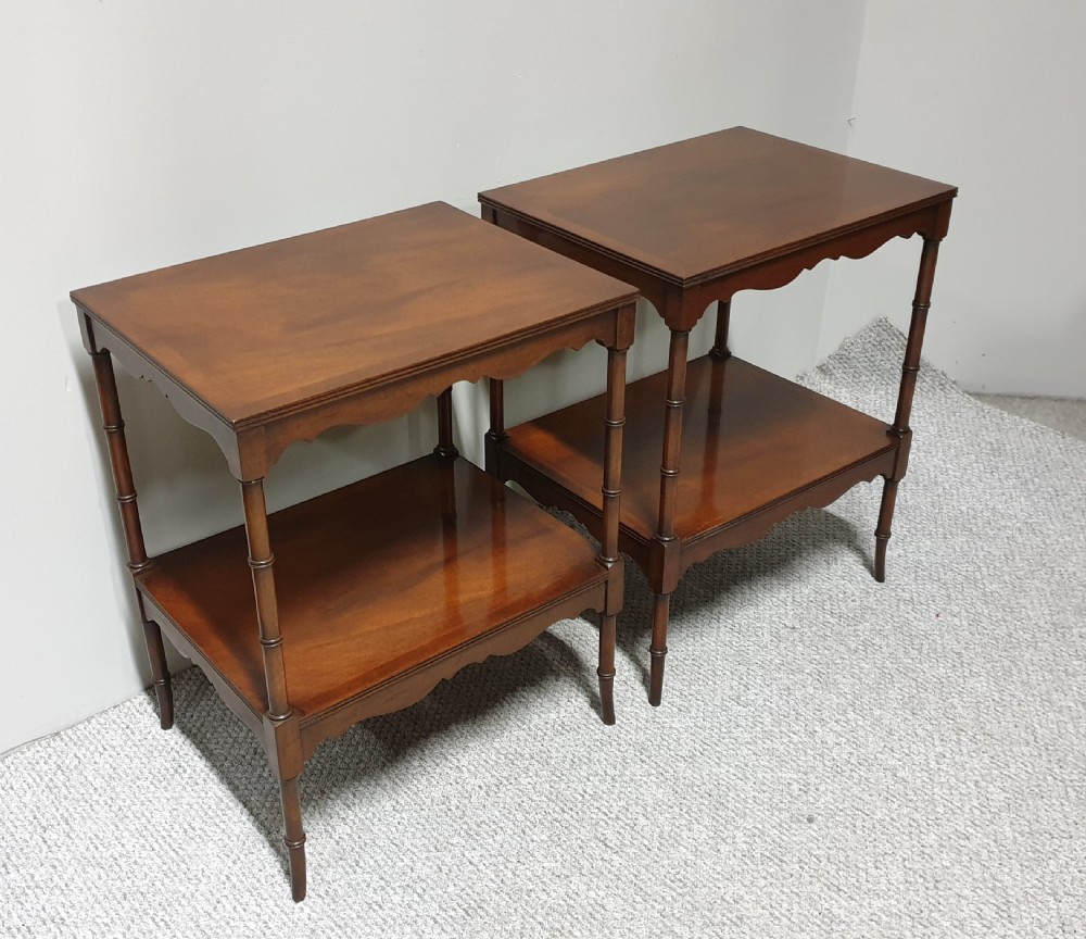 Good Pair Mahogany Bedside Lamp Tables