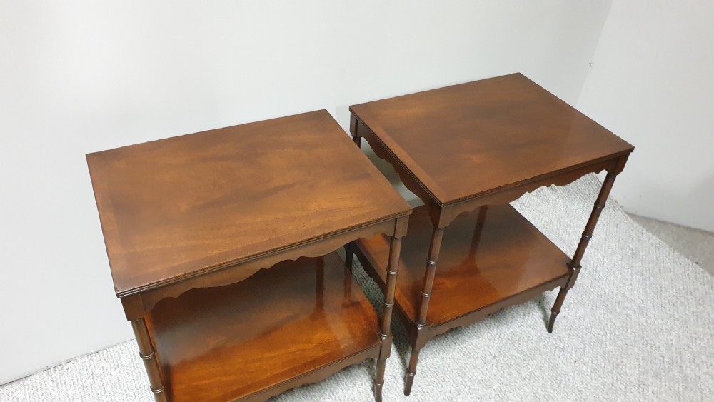 Good Pair Mahogany Bedside Lamp Tables View II