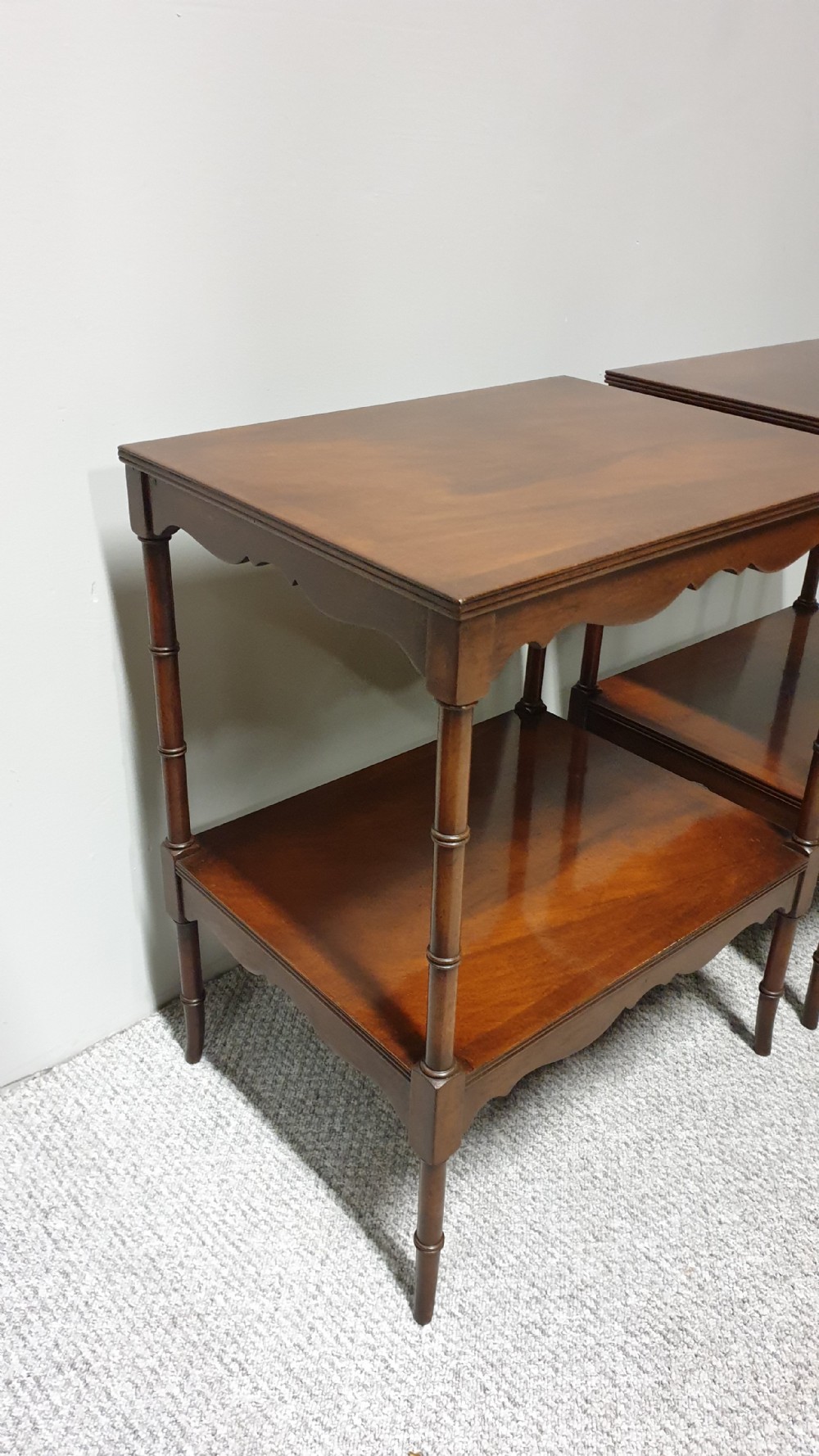 Good Pair Mahogany Bedside Lamp Tables View IV