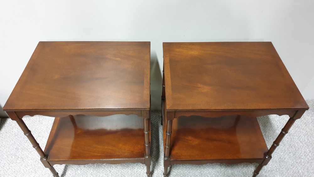 Good Pair Mahogany Bedside Lamp Tables View VIII