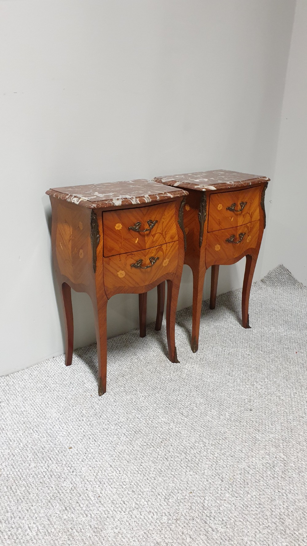 Superb Pair French Bedside Lamp Tables View II