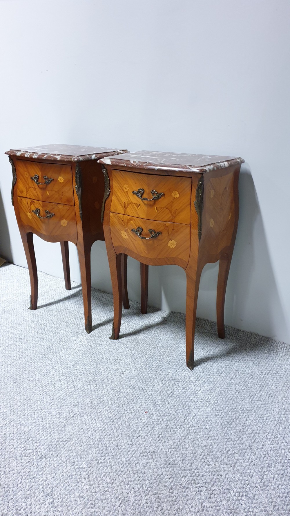Superb Pair French Bedside Lamp Tables View III