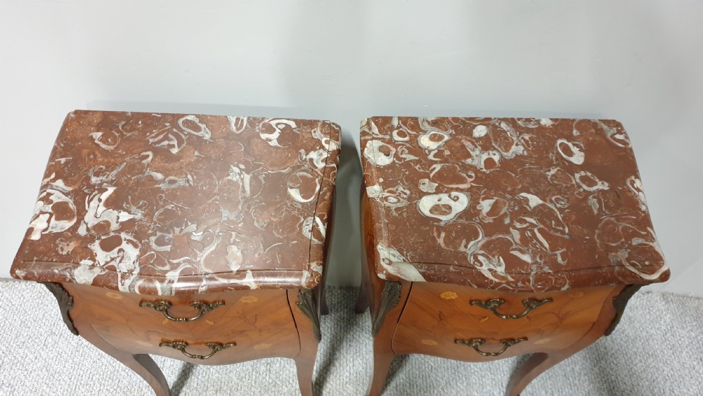 Superb Pair French Bedside Lamp Tables View V